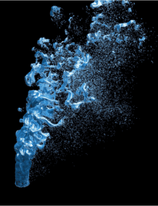 Visualization of gas flowing through liquid