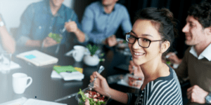 Students eating lunch