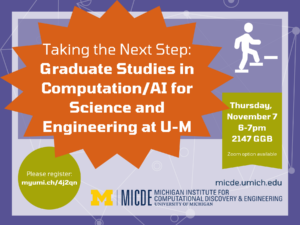 Taking the Next Step: Graduate Studies in Computation/AI for Science and Engineering at U-M